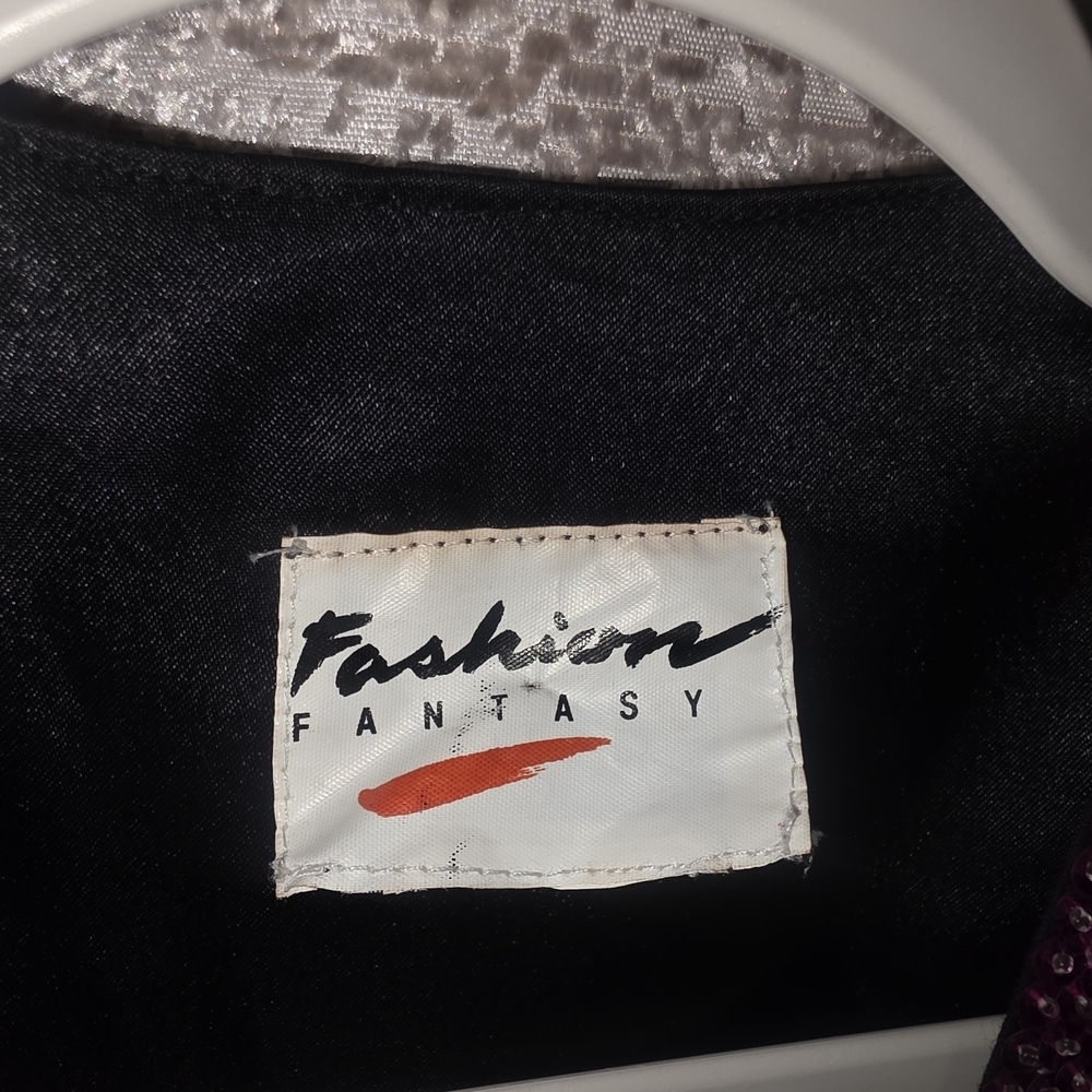Vibrant Sequin Vest with Black Trim - Picture 2 of 8